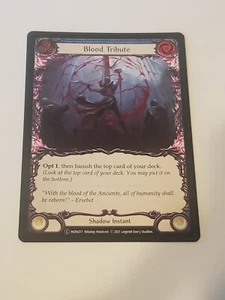 Blood tribute (blue) monarch Unlimited edition NM Flesh And Blood tcg - Picture 1 of 2