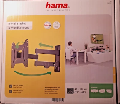 Soporte de pared para TV, giratorio/inclinable 19-48 pulgadas TV (48-122 cm), Hama n.º 118101 Foto 1 de 3