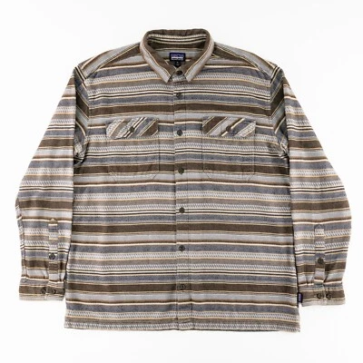 Patagonia Mens XL Fjord Flannel Shirt Midweight Long Sleeve Button Up Striped - Image 1 of 4
