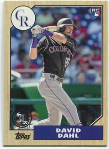 2017 Topps Series 1 DAVID DAHL RC 1987 Topps Baseball - COLORADO ROCKIES- #87-90 - Picture 1 of 1
