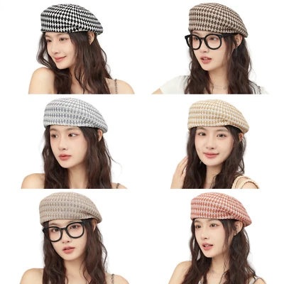 Fashion Women Knitted Beret Hat Korean Girl Beanie Hat Caps Artist Painter Hat - Image 1 of 4