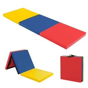 6 ft x 2 ft Tri-Fold Folding Exercise Mat Portable Gymnastics Tumbling Yoga Mat - Picture 1 of 7