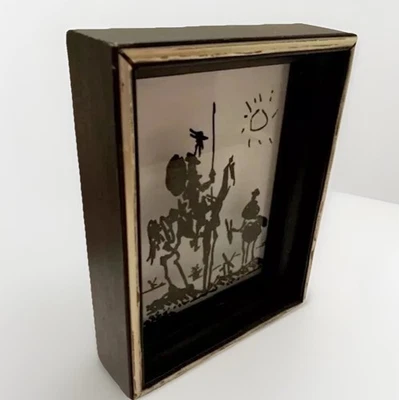 Impresión artística Picasso Don Quijote sobre vidrio arte enmarcado en madera negro de colección imagen inversa Foto 1 de 4