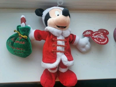 Disneyland Paris Christmas Santa Mickey Mouse Plush beanie with tag early 2000s - Image 1 of 3