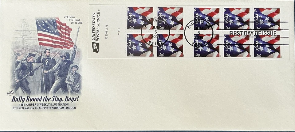 Sobre Artcraft #10 4396 Rally Round the Flag, ¡niños! Panel de folletos de 10  Foto 1 de 1