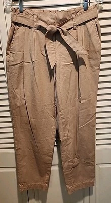 Kenneth Cole New York Camel 100% Cotton Belted Summer Weight Sporty Slack Size 6 Foto 1 de 4