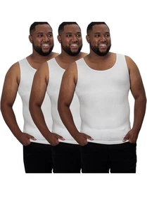 QORE LOGIQ Kompressionsshirts für Männer ärmellos abnehmen Large Tall weiß 3 Stück - Bild 1 von 6