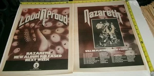 NAZARETH Rare Vintage Concert Dates Album AD Advert 1973 Loud 'N' Proud 2pc Lot - Picture 1 of 4