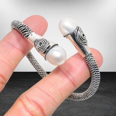 Natural Unique River Pearl Ethnic Bracelet Adjustable v639 - Image 1 of 4