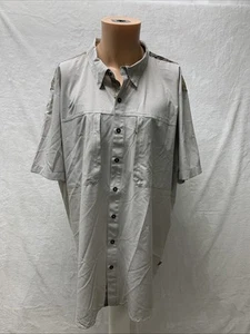 Magellan Outdoors Mossy Oak Hunt Gear Men 3XL Tan camo Short Sleeve Button Shirt - Picture 1 of 10
