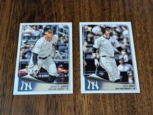 2025 Topps Flagship BEN RICE #71 Rookie + Aaron Judge #99 NY YANKEES - Foto 1 di 2