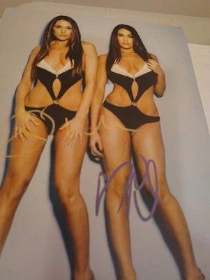 The Bella Twins Brie Nikki Signed 8x10 WWE Hall Famers Nxt Nikki Bella - Image 1 of 3