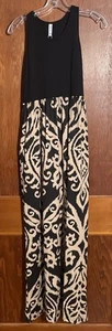 Euovmy Black Maxi Dress Sleeveless Racer Back Long Dress Pockets Women's Size M - Picture 1 of 13