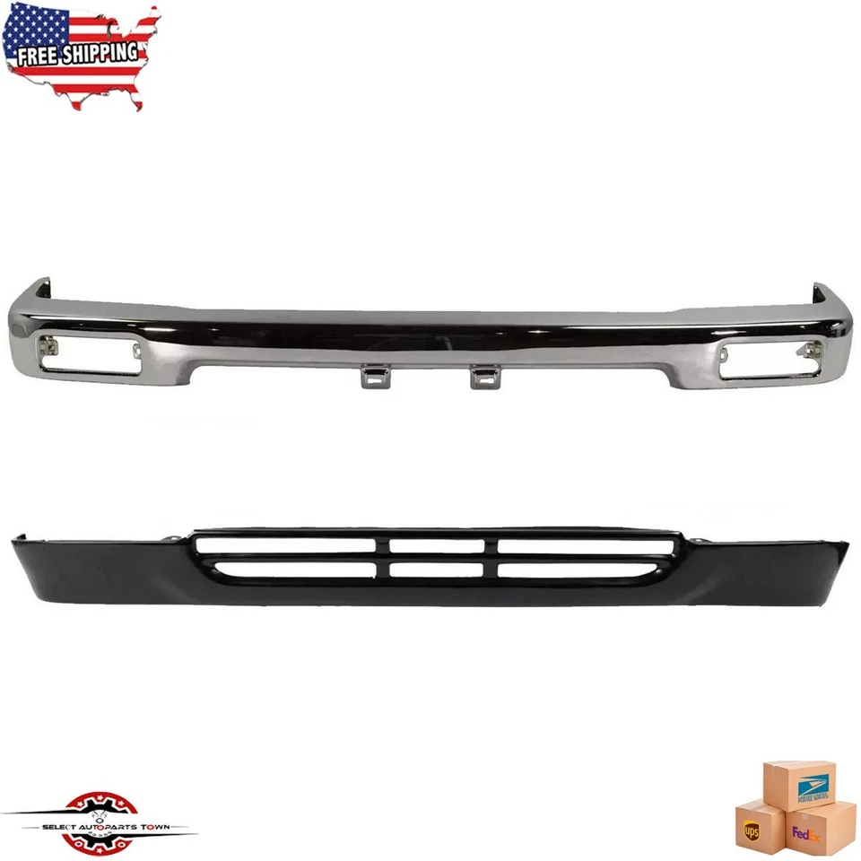 Fits 1989-1995 Toyota Pickup 2WD Front Chrome Bumper And Lower Valance Panel 2PC - Image 1 of 4