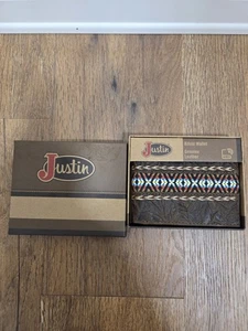 Justin Herren Western große faltbare Geldbörse mit Pferdehaar und aztekischem RFID Neu im Karton - Bild 1 von 4