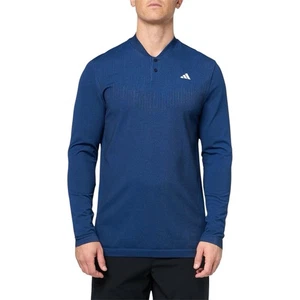 NWT $110 adidas Men’s Ultimate365 Tour Primeknit LS Polo Navy Medium JD6366 - Picture 1 of 5