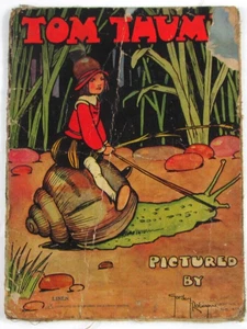 1911 Tom Thumb Book Printed Linen Gordon Robinson Children's Story Book - Picture 1 of 9