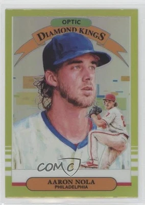 2019 Panini Donruss Optic Diamond Kings Lime Green Prizm Aaron Nola #18 - Image 1 of 2