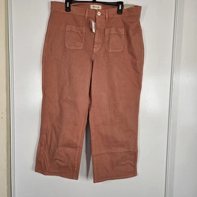 Madewell The Perfect Vintage Wide Leg Crop Pants Women' 33 Burnt Orange Fall New - Image 1 of 4