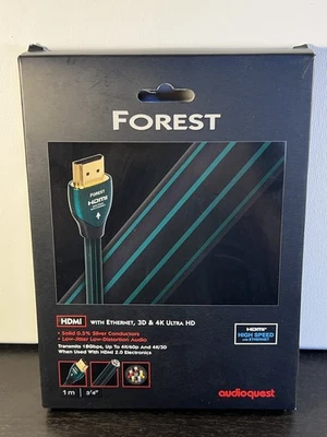 NEW 1m Audioquest Forest HDMI HS With Ethernet 3D & 4K Ultra HD Cable Green - Image 1 of 3