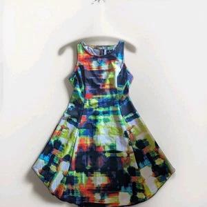 Worthington Dress Watercolor Print Size 8 Princess Line Sleeveless Roundneck - Picture 1 of 6