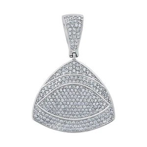 1.45 Ct Fully Iced Out Moissanite Eye Horus Solid 925 Sterling Silver Pendant - Bild 1 von 6