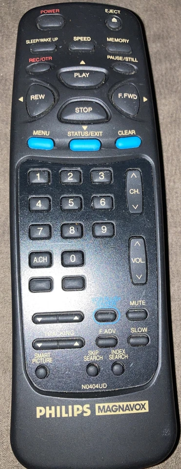 Philips Magnavox N0404UD VHS VCR Remote control CCZ134AT01 CCZ190AT31 CC254AT - Image 1 of 1