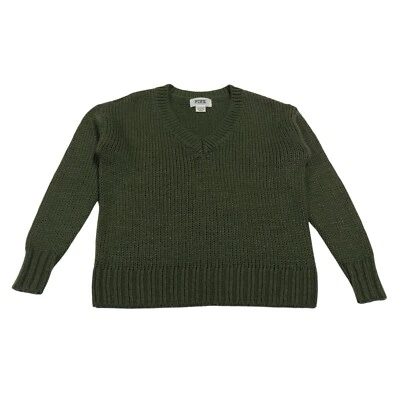 Pink Victoria's Secret | Suéter tejido acanalado manga larga verde oliva | XS para mujer Foto 1 de 4