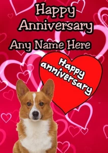 Corgi Puppy Dog    A5 Personalised  Greeting card Anniversary Card mm8 - Picture 1 of 1