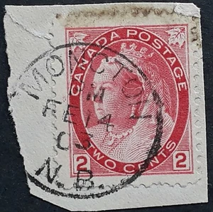1903 Canada 2c Rose-carmine QV stamp. MONCTON N.B. Postmark - Picture 1 of 2