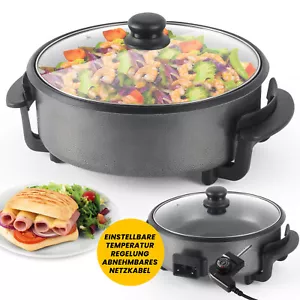 Elektrische Multifunktionspfanne Grill Pizza Pfanne Thermostat Cool Touch Griff - Bild 1 von 13