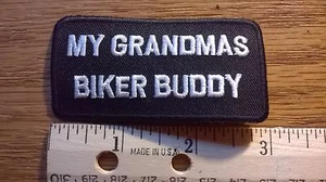 PARCHE DE MOTOCICLISTA PARA NIÑOS ""MY GRADMAS BIKER BUDDY"" NIÑAS NIÑOS NUEVO BONITO - Imagen 1 de 1