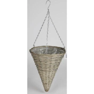 Vaso Per Piante A Forma Di Imbuto 30x78Cm Da Appendere Cesto Decorativo In Legno - Immagine 1 di 3