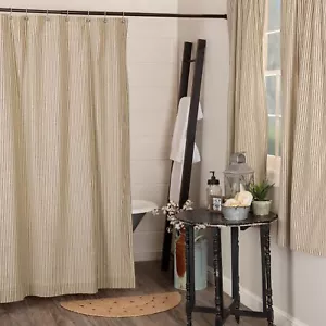 TENDA DOCCIA SAWYER MILL CARBONCINO a righe zecche 72x72 casale campagna VHC - Foto 1 di 6