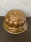 ANTIQUE Copper & Tin Lined Bundt Cake Pudding Jello Mold Wall Hanging Art, 8.5”