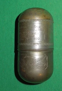 Antique 1890 Oxydonor Victory Engraved Brass or Pewter Capsule, Quack Medicine - Picture 1 of 5