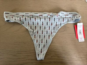 New Tommy John Women’s Paddle Print Thong Underwear XXL Light Blue - Picture 1 of 4