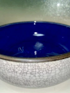 Signed Vintage French Crackle Glaze Bowl 7.75”D C-1946 - Picture 1 of 12