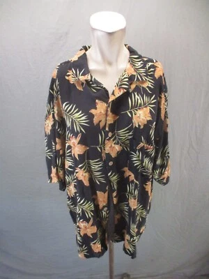 Montego Size L Mens 100% Silk Short Sleeve Button Up Flowy Hawaiian Shirt 981 - Image 1 of 4