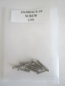 AN500AC4-10 Fillister Screw 4-40 x 5/8 Slotted Drilled Head Steel - Lot of 10 - Picture 1 of 4