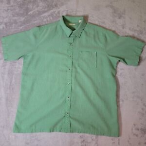 Ascend Mens XL Green Gray Short Sleeve Button Up Shirt Modal