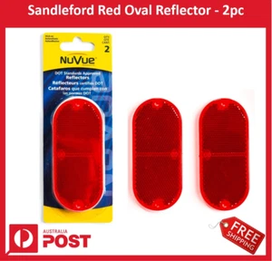 New 2pc Sandleford Red Oval Reflector 50x110mm Sticky On + Free Shipping - Picture 1 of 1