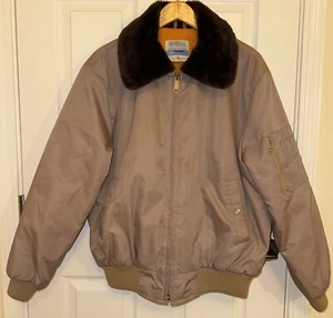Vintage Sears Work Leisure Brown Flight Bomber Jacket Sz XL Made In Japan 70s - Picture 1 of 3