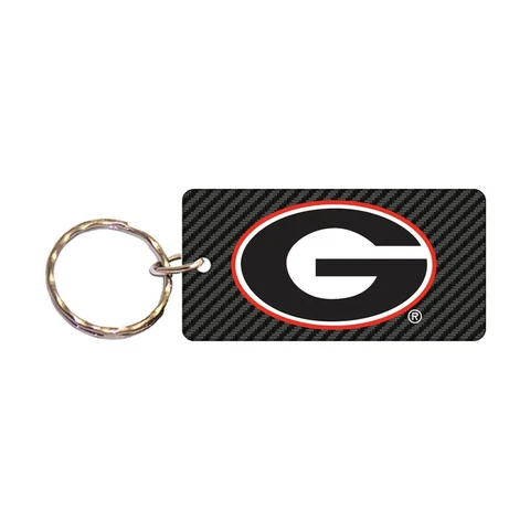 GEORGIA BULLDOGS CARBON RECTANGLE ACRYLIC KEY RING NEW WINCRAFT Cover