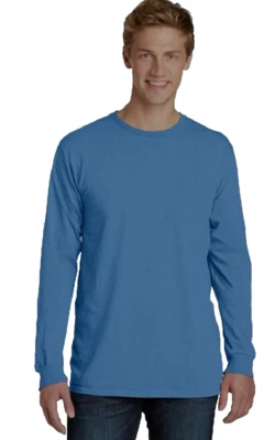   Port and Company Tee Shirt 4X  Beach  Wash Vintage Look  Cotton L/S Crew Neck  - Image 1 of 3