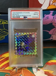Caja de arte 1999 pegatinas Pokémon serie 1 Bonus Prism Meowth PSA 8 LOW POP - Imagen 1 de 2