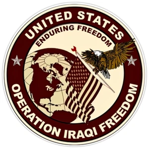 Operation Iraqi Freedom 3" Patch Bumper Sticker Military Vinyl Soldier Decal 5" - Picture 1 of 3