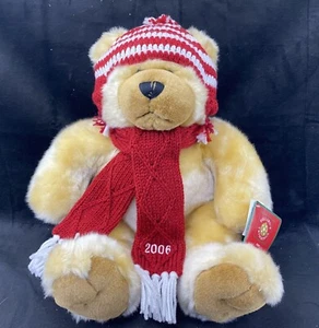 Dillards 2008 Christmas Bear NEW with Tag Knit Cap And Scarf - Picture 1 of 5