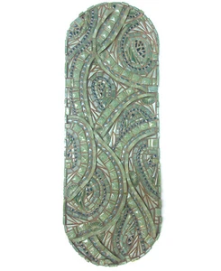 Arte da parete mosaico astratto, decorazione piastrelle ceramica fatte a mano 30" x 11", arte originale 3D - Foto 1 di 6