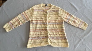 Vintage Gap Button Up Sweater 100% Cotton Spring Cardigan Yellow Large - Picture 1 of 9